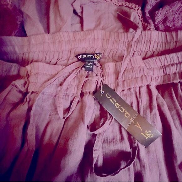 🎃 NWT Chaudry KC Women’s Brown Midi A-Line Pleated Skirt Lace Flare Pleated - Sm - Picture 5 of 7